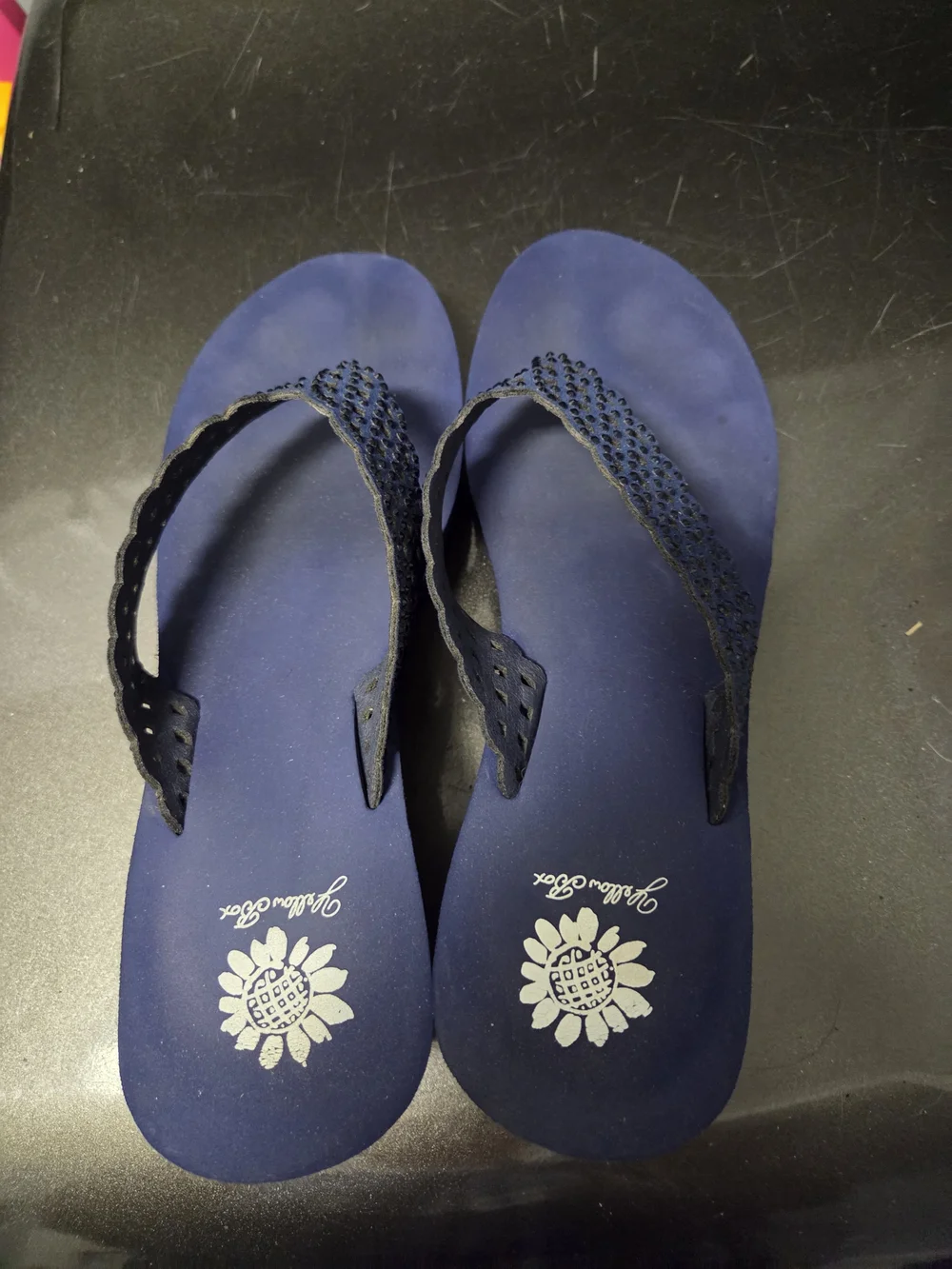 Yellow Box Blue Women's Sparkly Wedge Flip Flop Sandal. Size 10 - Picture 1 of 4